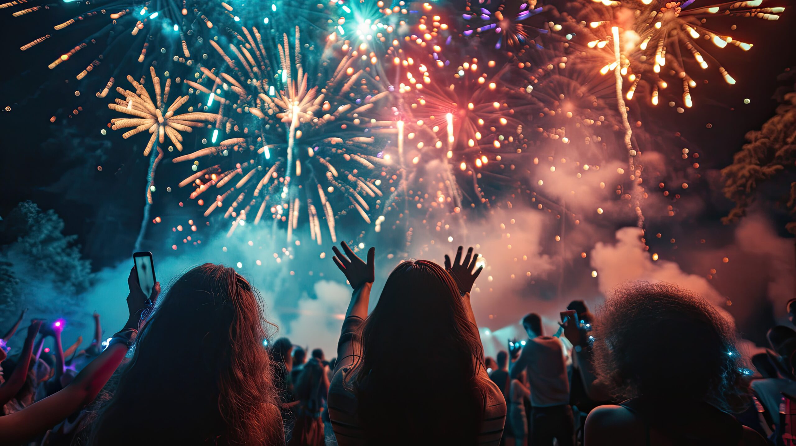 Students watchinn Fireworks